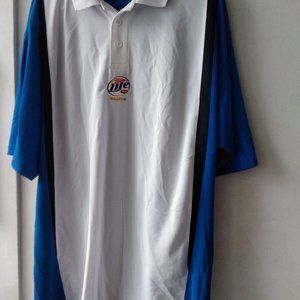 Size Large Chase Authentics White/blue Men's polo Racing Shirt